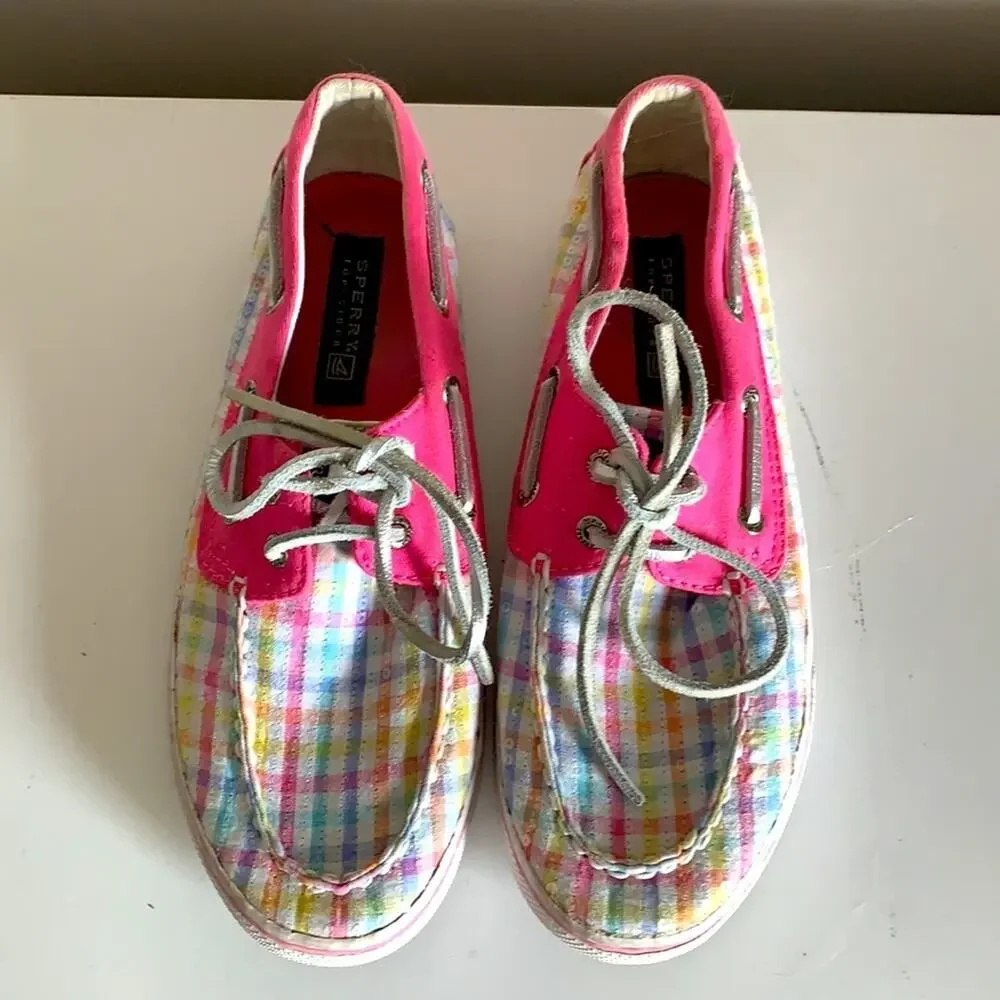 Plaid Sparkle Pink Sperry Boatshoes